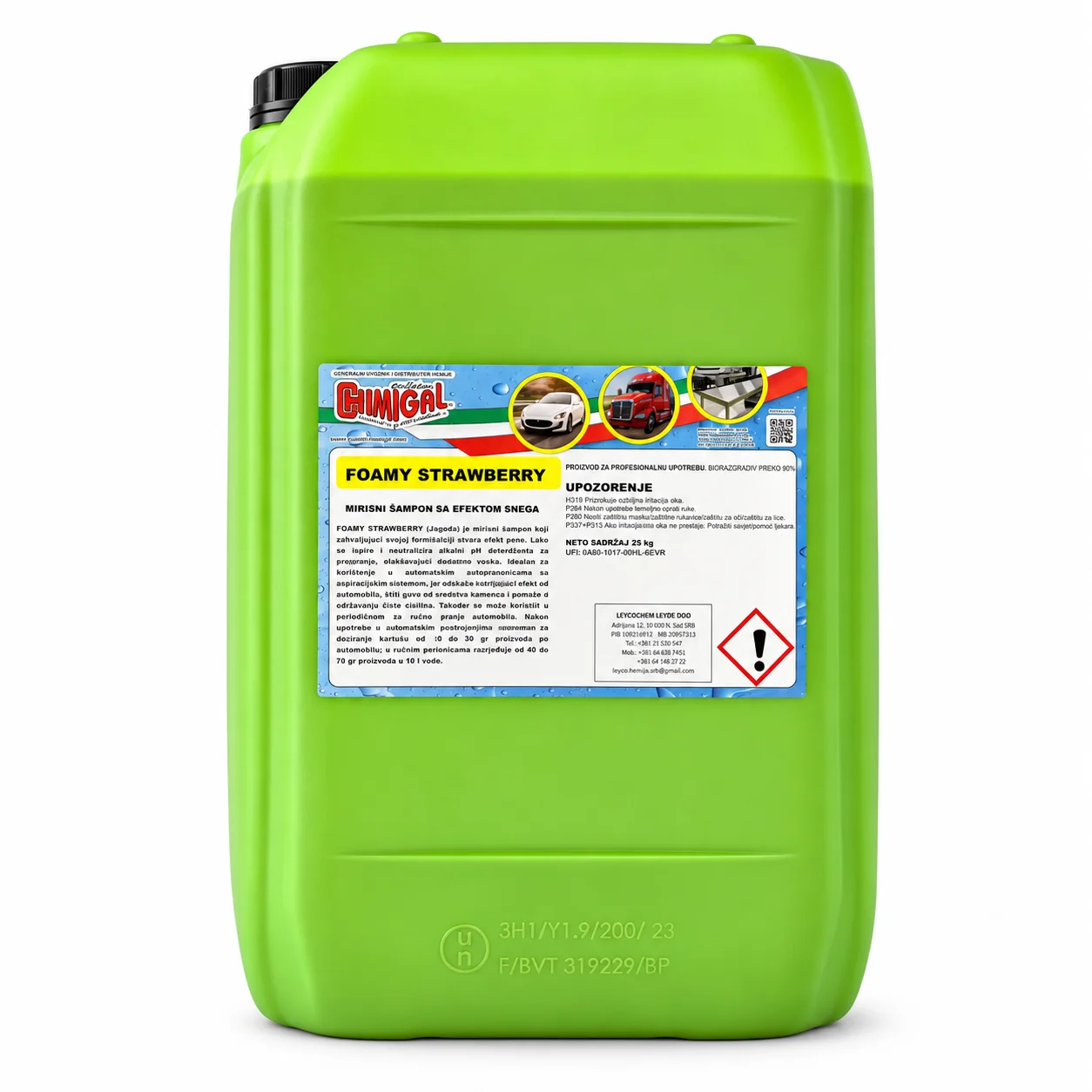 GOLDEN CHIMIGAL Pena bele boje za pranje automobila sa mirisom jagode, Foamy Srawberry 25 kg