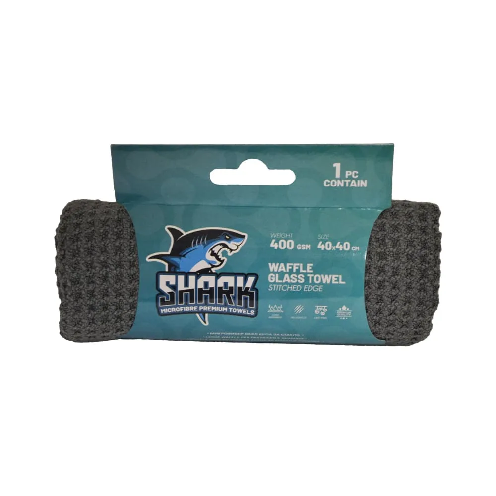 SHARK, mikrofiber vafl krpa za staklo siva